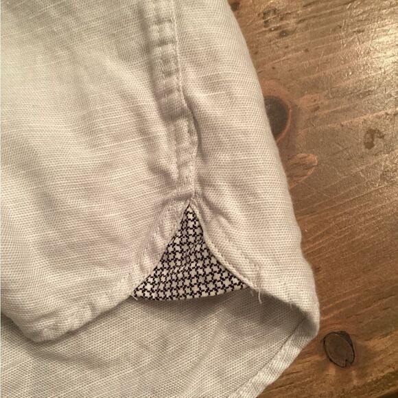 TED BAKER MENS 5. US XL GRAPHIT BUTTON FRONT COTTON LINEN SHORT SLEEVE SHIRT - Picture 10 of 11